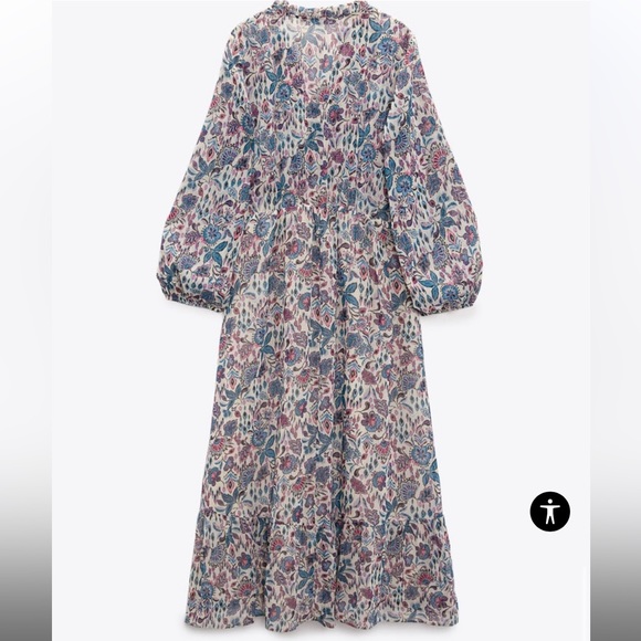 Lace trim printed maxi dress - Picture 3 of 5